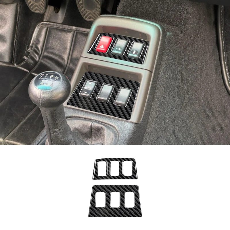 

2Pcs Carbon Fiber Car Gear Shift Button Trim Cover Frame Stickers For 1989-1997 Porsche 911 Interior Accessories
