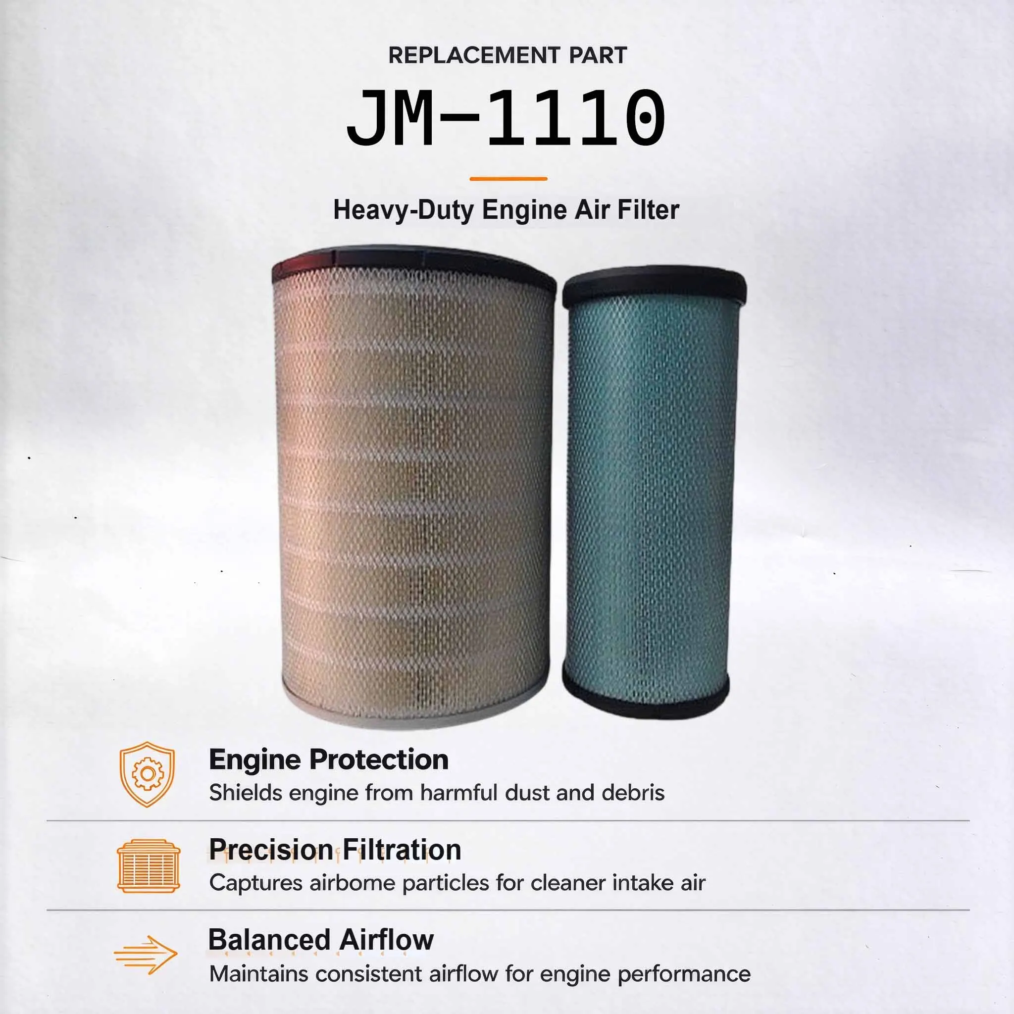 New Air Filter JM-1110 For Shantui SD22 Bulldozers