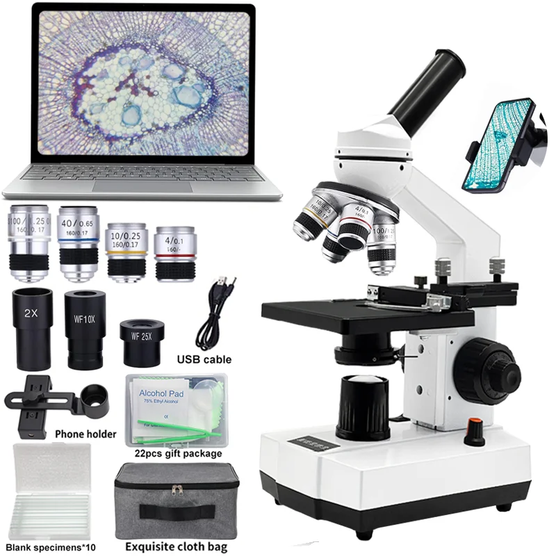 

Microscope Compound Student Microscope,40X-1000X,Monocular Head,Coarse & Fine Focusing,Microscopes for School Laboratory Home