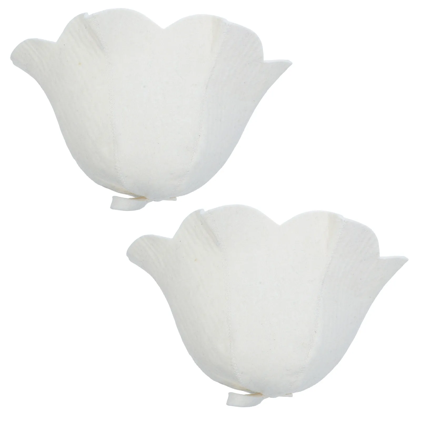 2Pcs Felt Sauna Caps Insulated Banya Hat Petal Edge Soft Wool Thermal Insulation Russian Bath Hair Protection Steam Room Hat