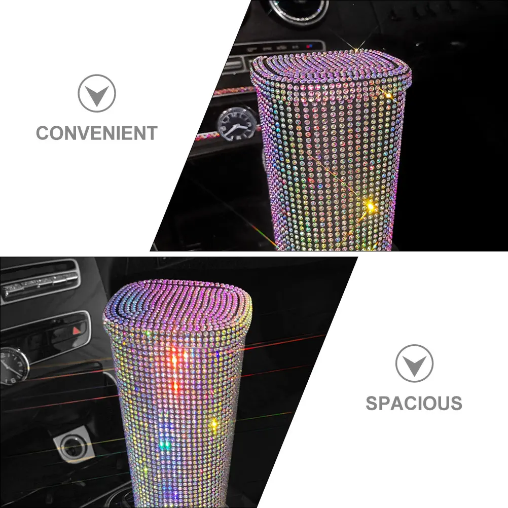 

Can With Lid Multi-Functional Storage Container For Car Home Office Garbage Bin Organizer Large Trash Can Cup