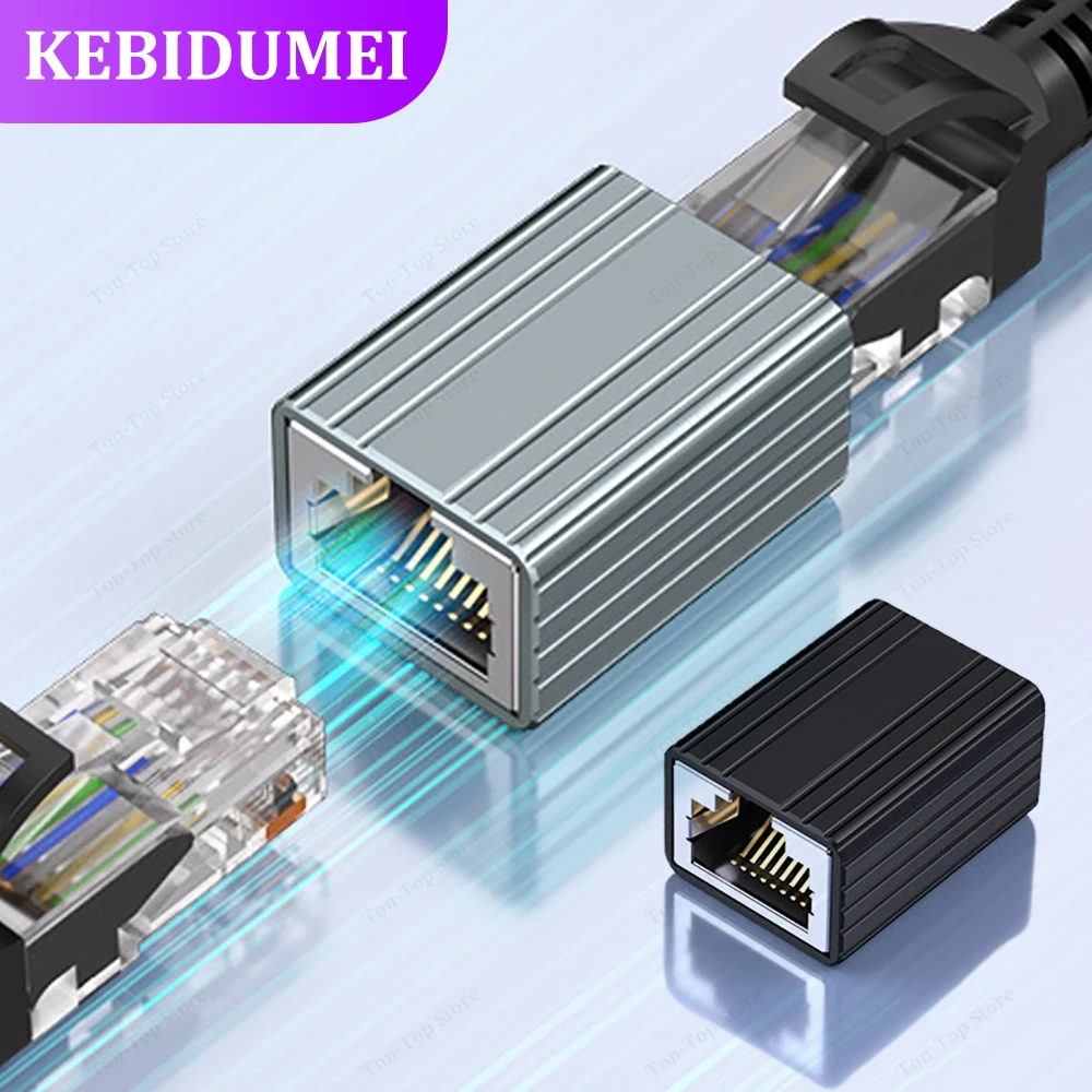 RJ45 Connector 10Gbps Network Extender Extension for Cat8 Cat7 Cat6 Ethernet Cable Adapter Gigabit Female to Female For Laptop