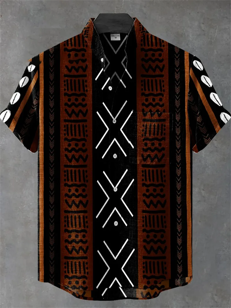 

Уличная ретро рубашка с 3D принтом в клетку Harajuku, повседневная мужская льняная рубашка с короткими рукавами и пуговицами