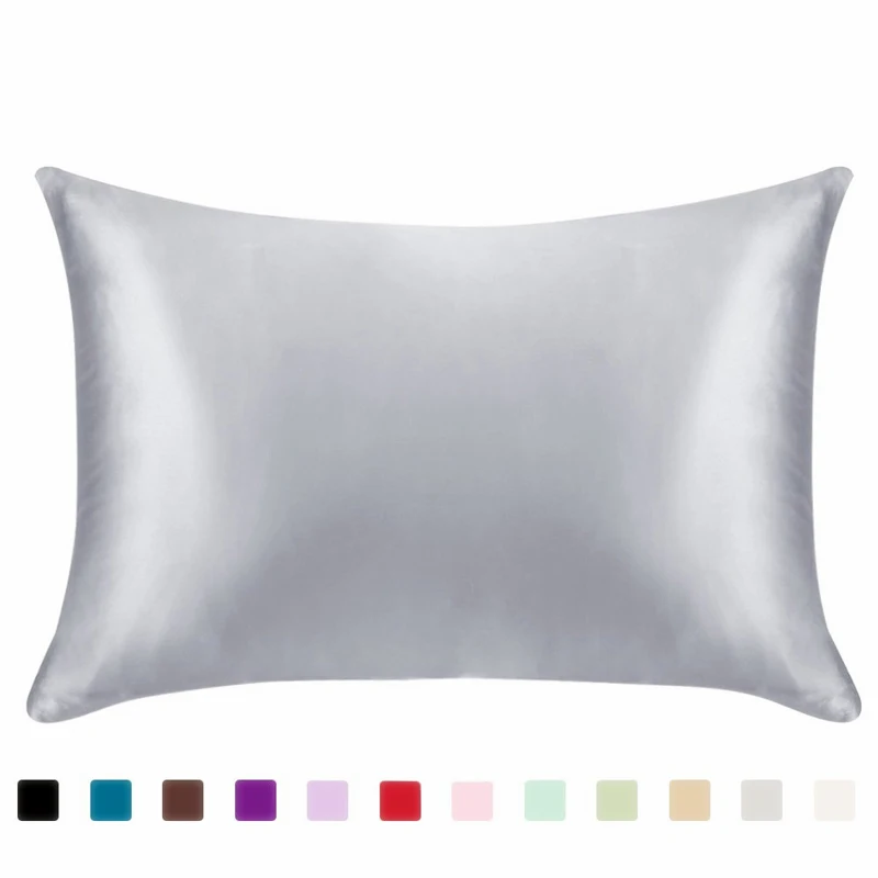 100% Queen Standard Satin Silk Soft Mulberry Plain Pillowcase Cover Chair Seat Square Pillow Cover Decorations for Home Pillow