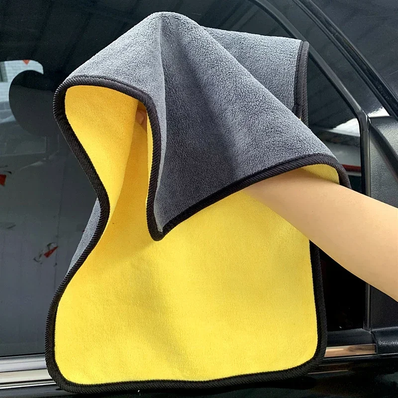 5/1pcs Microfiber Car Wash Towel Double Side Thickened Car Cleaning Cloths Household Kitchen Windows Mirrors Wiping Rags Towels