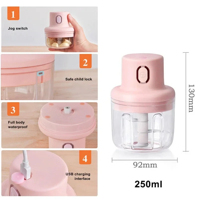 Mini Elektrische Knoblauch Chopper Fleischwolf Knoblauch Stampfer Maschine Robuste Langlebige Zerkleinert Ingwer Gemüse Brecher Babynahrung Maker