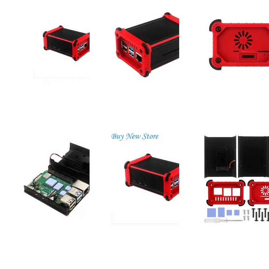 

20CE Aluminum Case for 4 Model B for 4Case with Cooling Fan