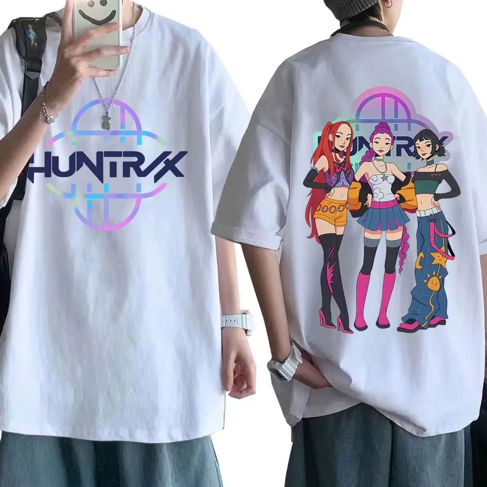 

KPop Demon Hunters Rumi Mira Zoey Graphic T-shirt Men Women Cartoon Fashion Trend Tshirt Unisex Cotton Casual Oversized T Shirts