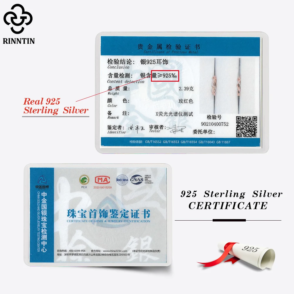 Rinntin بساطتها نمط حقيقي 925 الاسترليني أقراط الحلقة الفضية المرأة الجديدة مجوهرات الأزياء الجوف هوب أقراط هدية SE363