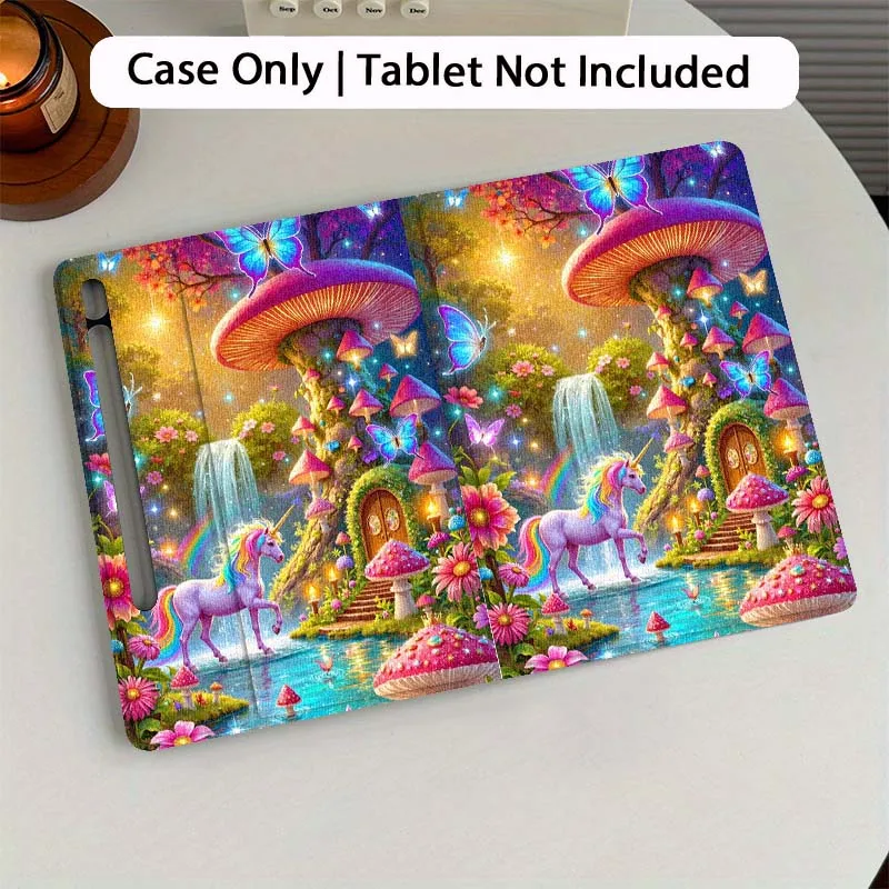 

Cartoon Butterfly Rose Globe Tablet Case For Samsung Galaxy Tab S7 S8 S9 S10 FE Plus 12.4 13.1 Inch