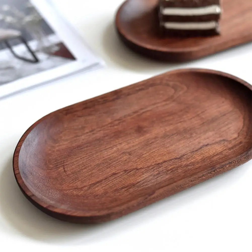 Japanese Wooden Snack Tray Kitchen Plate Fruit Dish Plate Sandwich Bread Tray Food Tea Trays Serving Tray Coaster Coffee Cup Mat