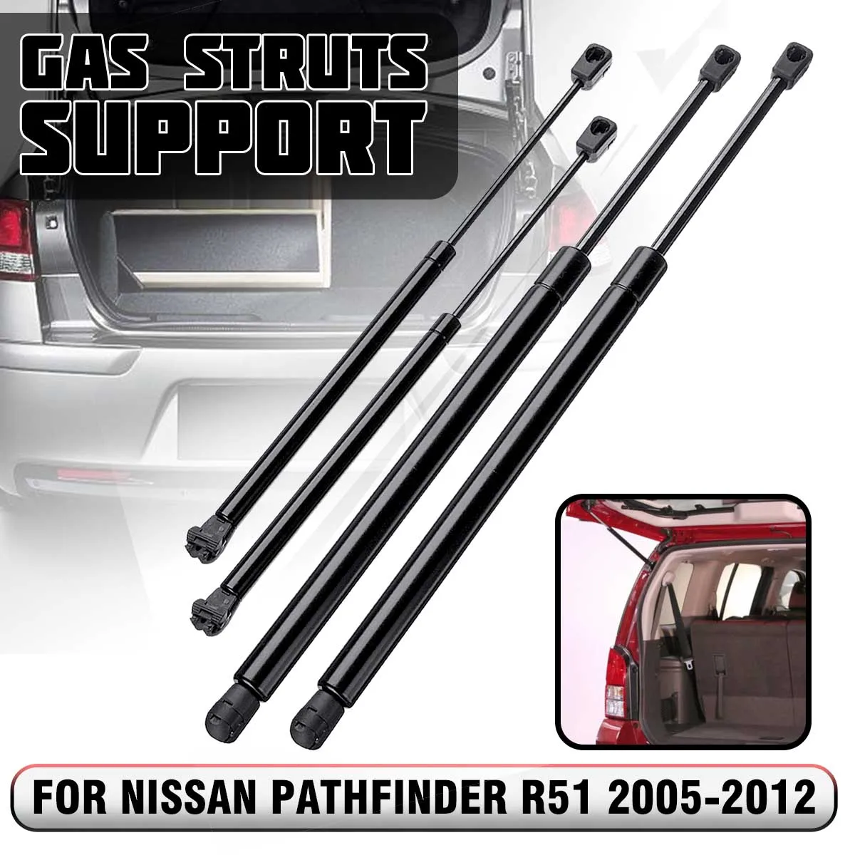4pcs Rear Window Tailgate Boot Gas Struts Support Bar For Nissan Pathfinder R51 2005 2006 2007 2008 2009 2010 2011 2012