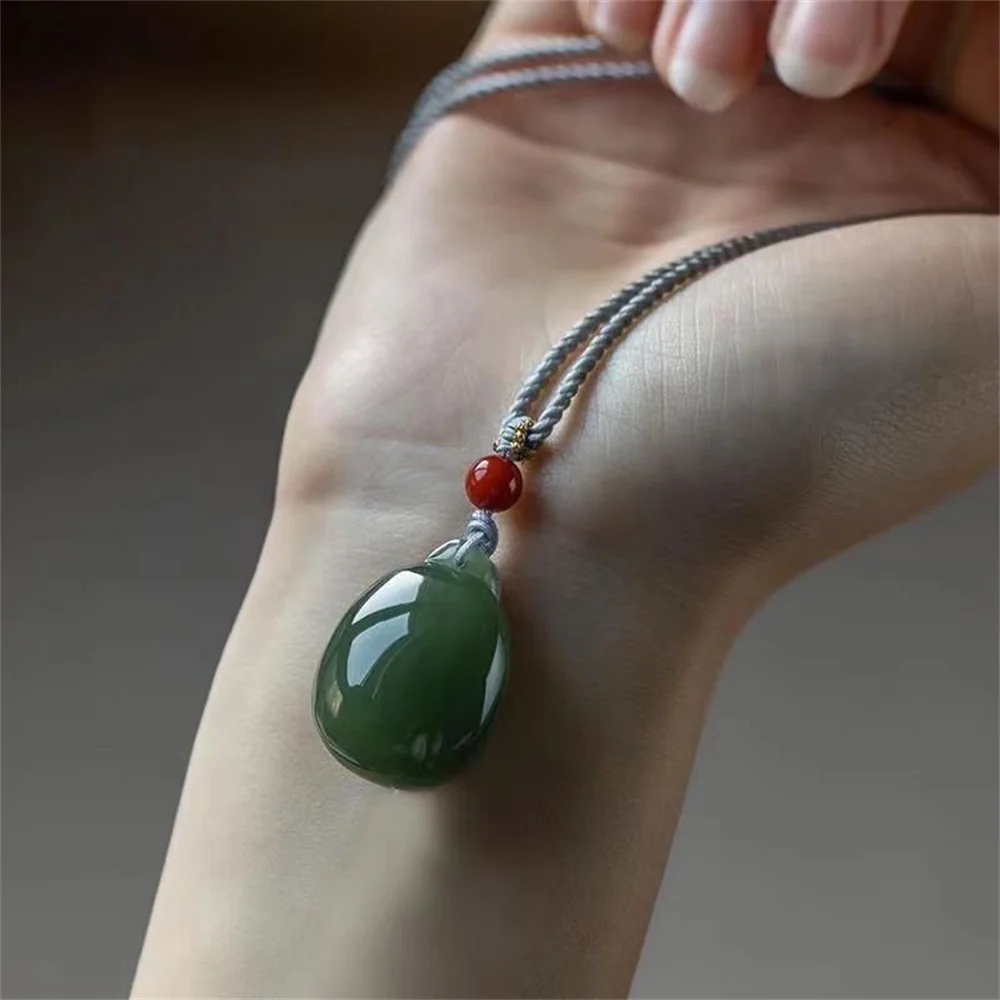 Natural Hotan Jasper Old Pit Material Without Incident Brand Pendant Necklace For Men And Women