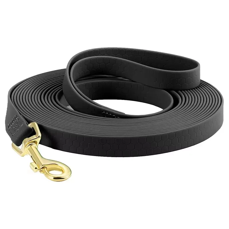 Laisse pour chien imperméable en pvc texturé avec boucle dorée_voghion.com