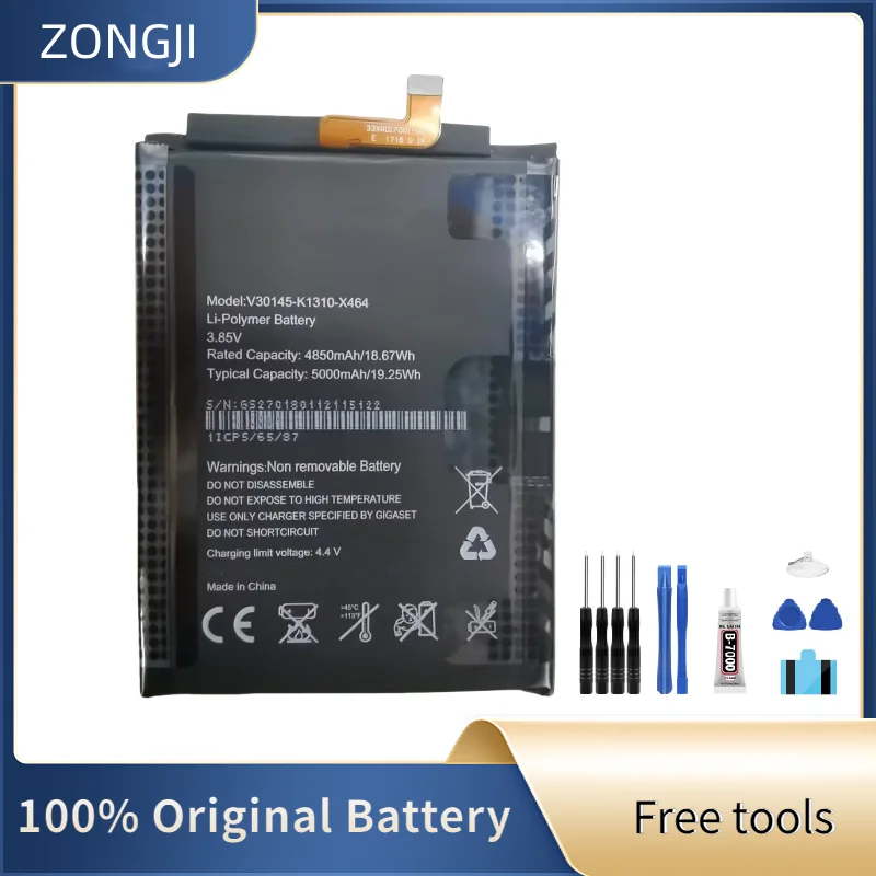 

Новая совместимая батарея ZONGJI для Gigaset GS270 V30145-K1310-X464, 3.85V, 5000мАч/19.25Втч, аккумулятор для смартфона + бесплатные инструменты