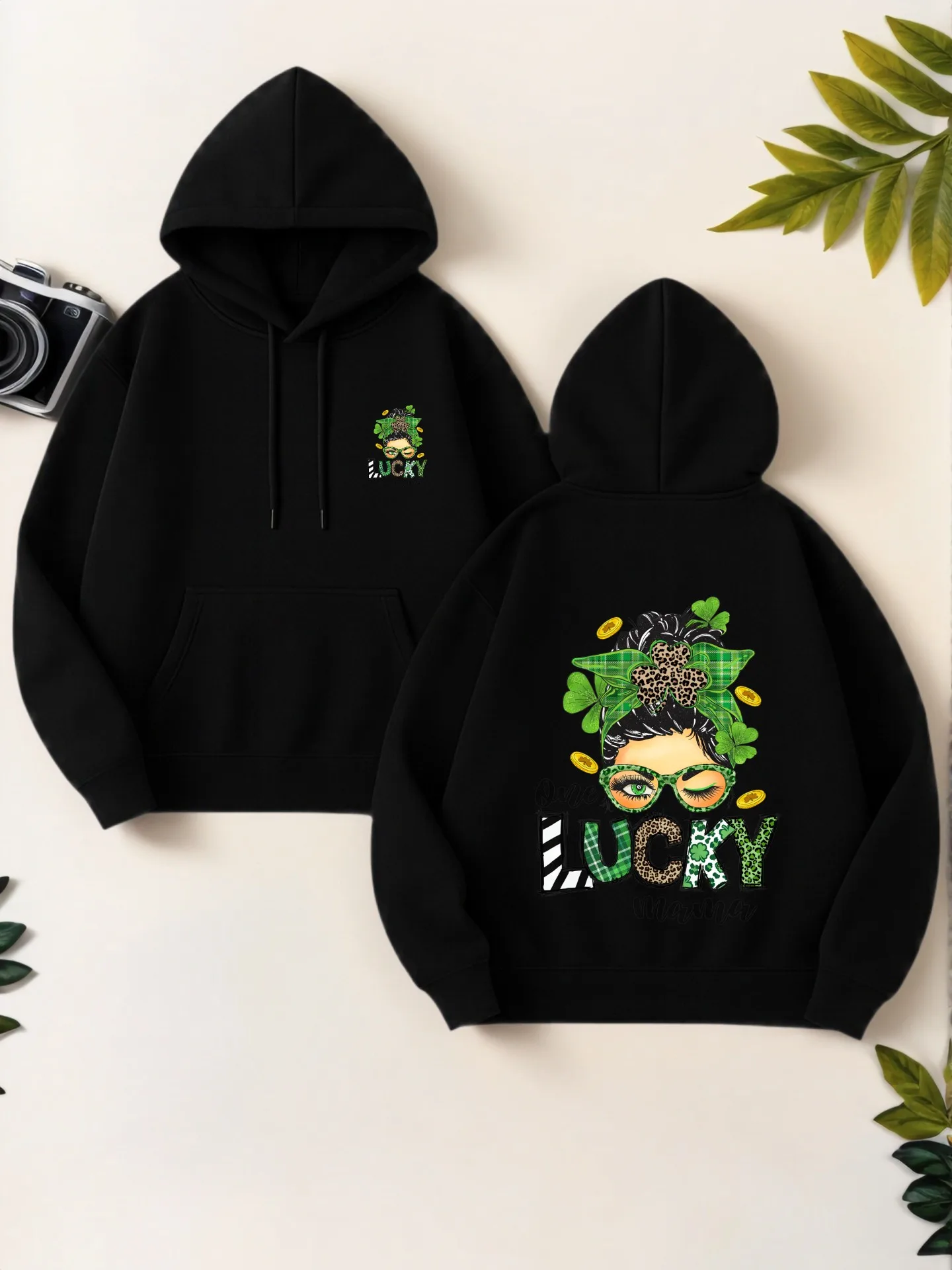 

Женская толстовка с рисунком, принт Lucky Mama, эстетический дизайн, повседневная одежда на каждый день, мягкая ткань, для женщин