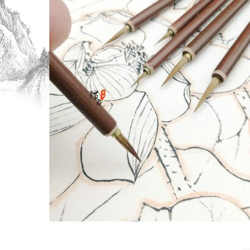 G8ta Hand lettrage stylos chinois traditionnel brosse brosse à cheveux douce peinture à l'huile cheveux