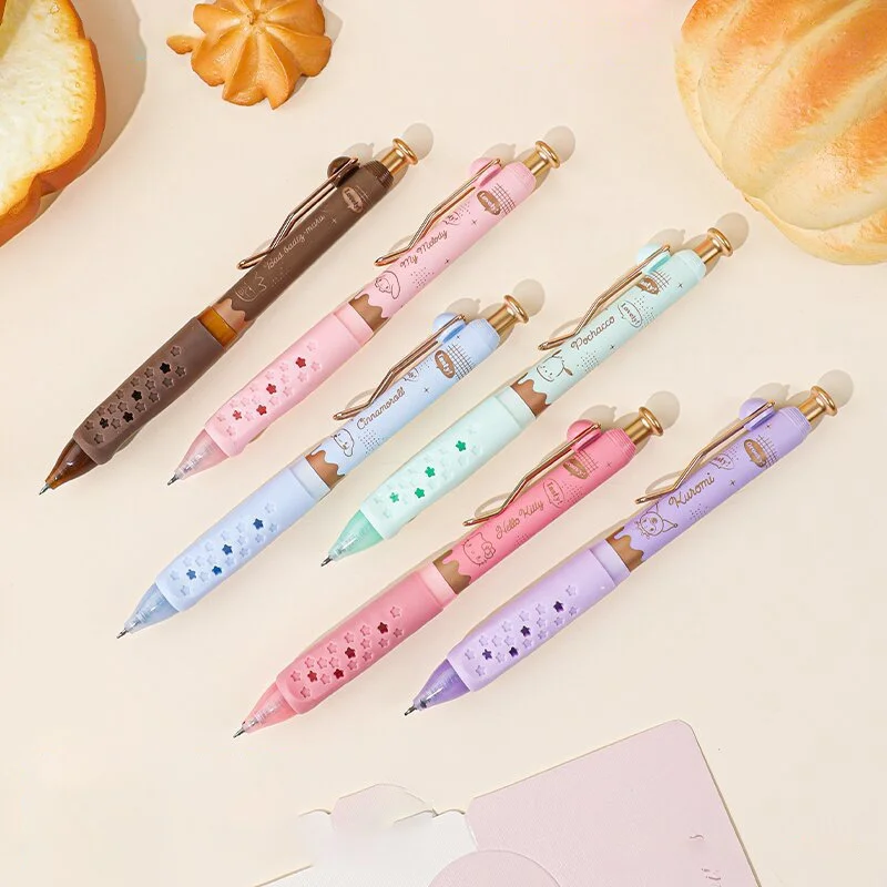 

24pcs/lot Sanrio Kuromi Melody Pochacco Press Gel Pen Cute 0.5mm Black Ink Neutral Pens Promotional Gift Office School Supplies