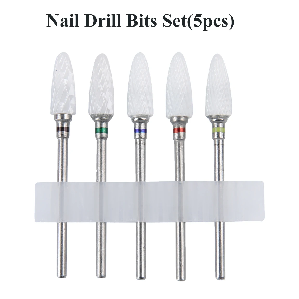 5 قطع/مجموعة مثقاب أظافر سيراميك احترافي على شكل ذرة لقم سيراميك لتشكيل وتلميع وإزالة أظافر جل الأكريليك #1