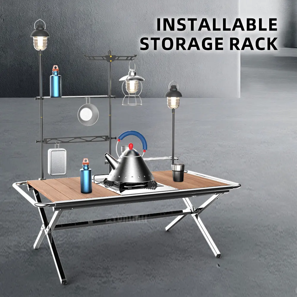 Outdoor Camping Aluminum Alloy Roll-Up Table: IGT Tactical BBQ Multifunctional, Modular, Portable, Folding Roll-Up Table