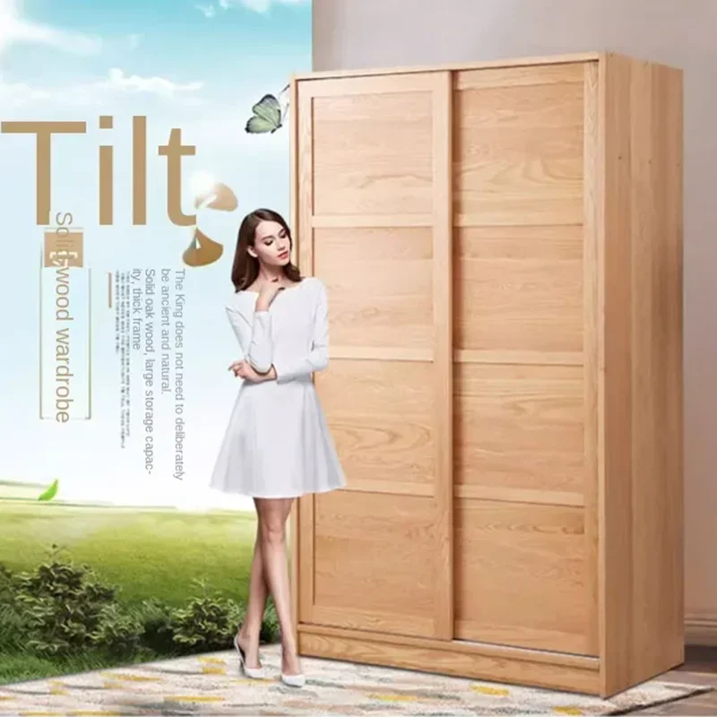 

Clothes Wood Wardrobes Aesthetic Quiet Nordic Wooden Living Room Wardrobes Organizer Compact Terrace Armario Hotel Furniture