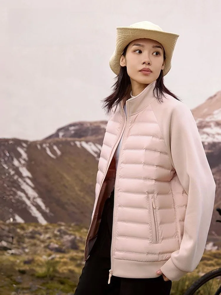 

Yaloo ort легкий лоскутный пуховый джет женский зимний спортивный костюм на открытом воздухе Fitn пальто с воротником-стойкой Sli новинка 2024