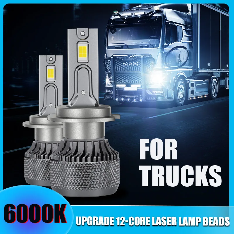 24V Truck Headlight Canbus H7 LED H4 H1 H8 H9 H11 HB3 HB4 9005 9006 Auto Fog Light Super Bright 6000K Bulb No Error Plug Play