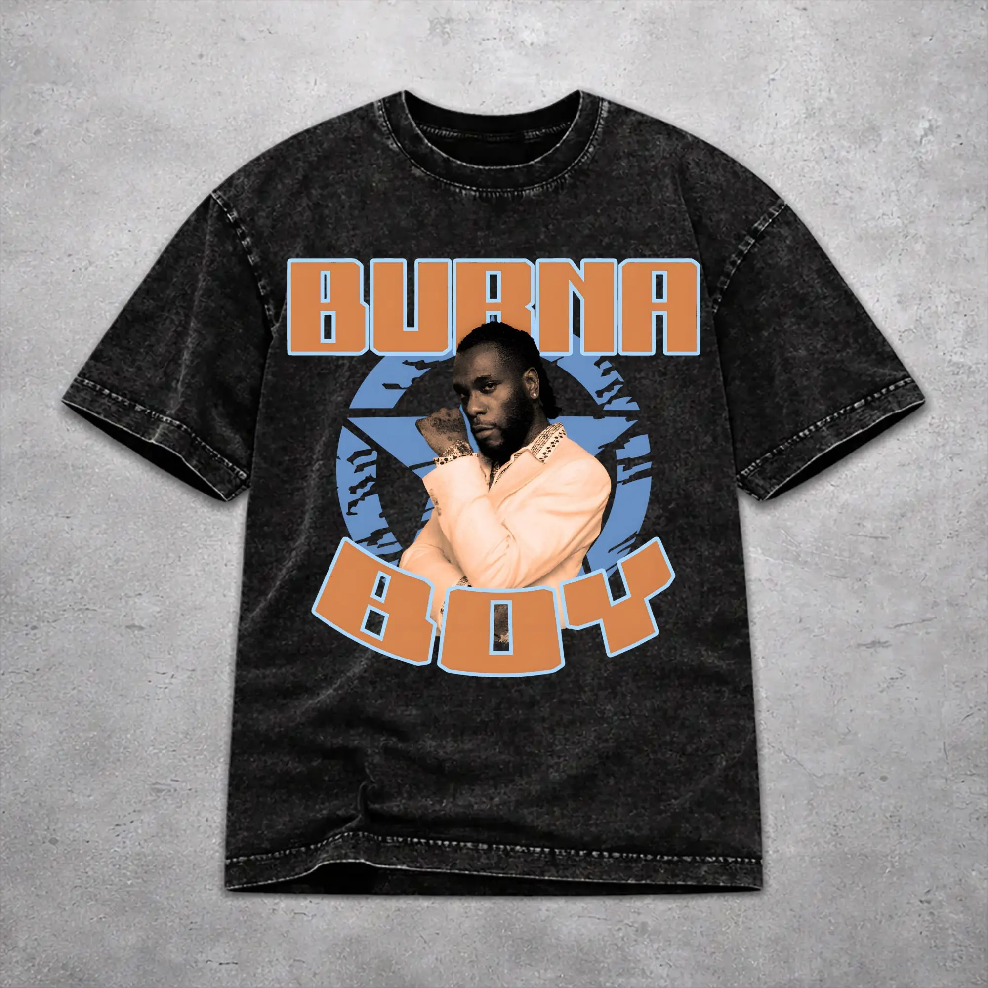 Women Men Burna Boy Singer T Shirt Graphic Printed Vintage Washed  Novelty T-Shirts