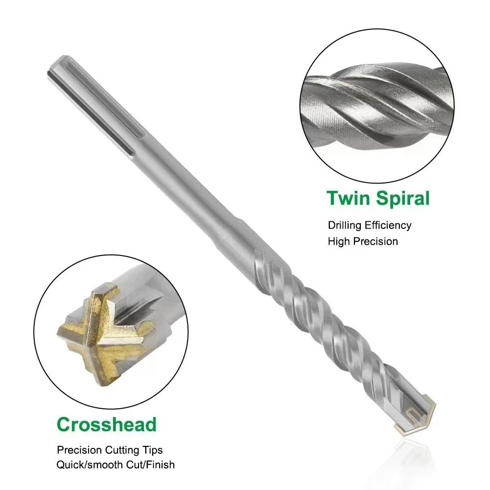 1pc 5-20mm Solid Carbide Masonry Drill Bit For SDS Plus Hammer Drill For Concrete Stone Brick Walls Drilling Tools