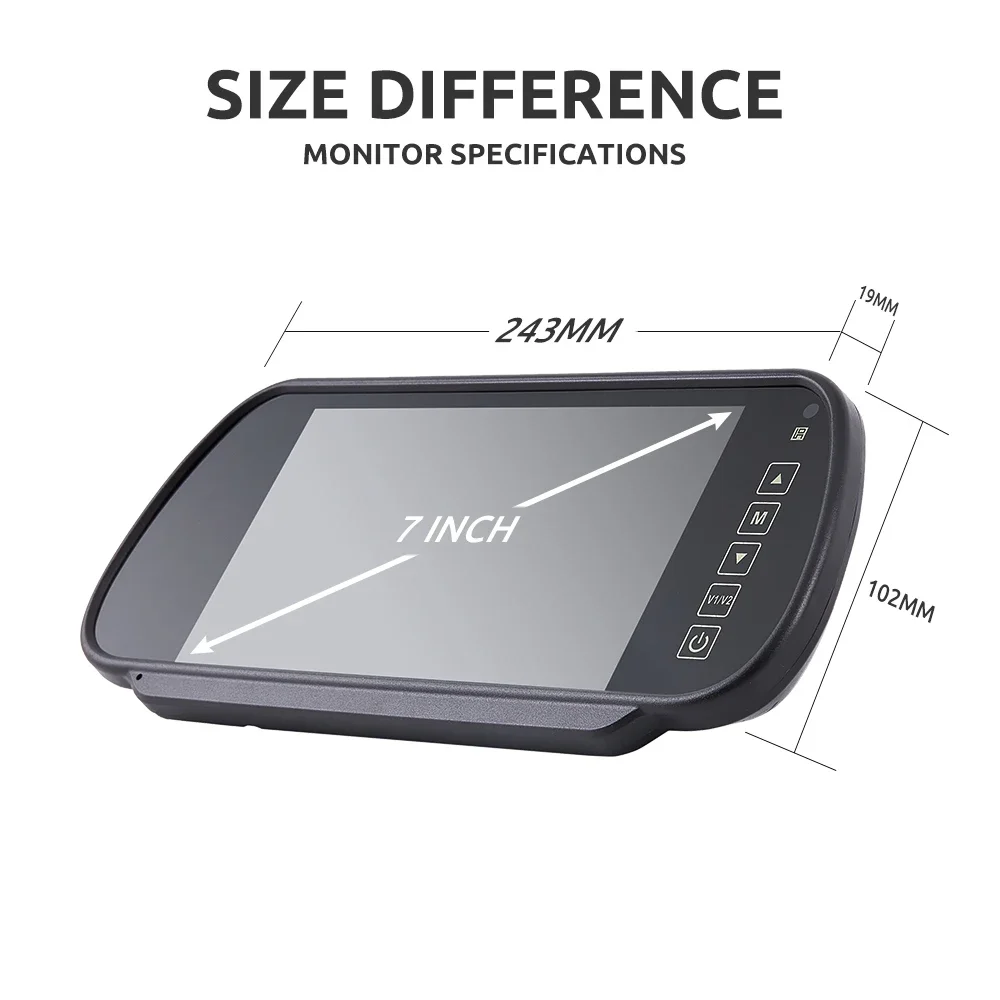 MJDOUD 7 Inch Car AHD Mirror Monitor for Vehicle Parking 7\