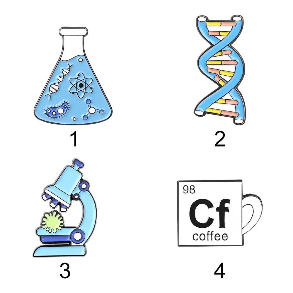 Fashion Beaker Chemical Molecular Badges Brooches Science Enamel Pin