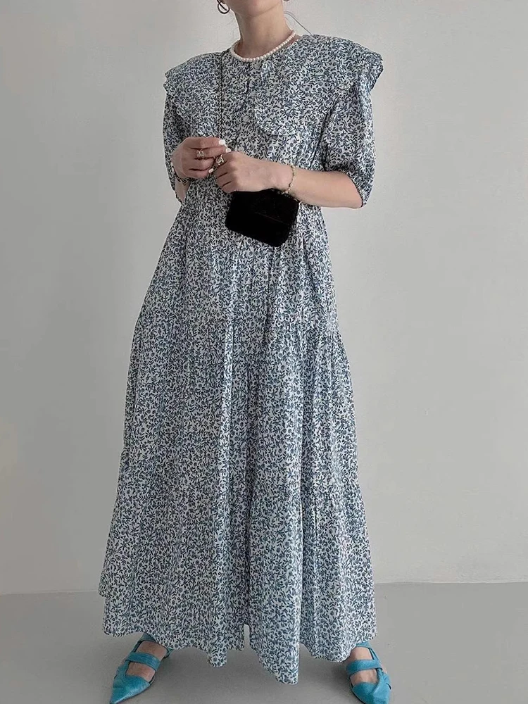 빈티지 우아한 여름 드레스 여성의 대형 옷깃 싱글 브레스트 루즈 피트 캐주얼 긴 소매 꽃 프린트 드레스  Best5 빈티지 우아한 여름 드레스 여성의 대형 옷깃 싱글 브레스트 루즈 피트 캐주얼 긴 소매 꽃 프린트 드레스  Best5