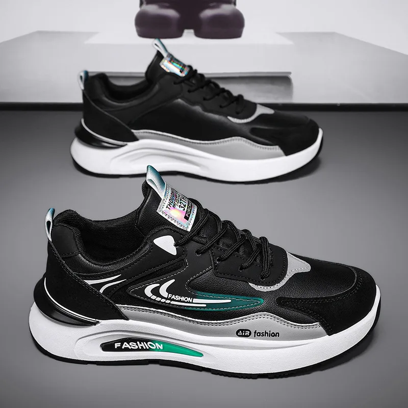 New Spring Autumn Men's Breathable Mesh Sports Shoes Korean Style Lightweight Casual Shoes Soft Bottom Running Wear-resistant