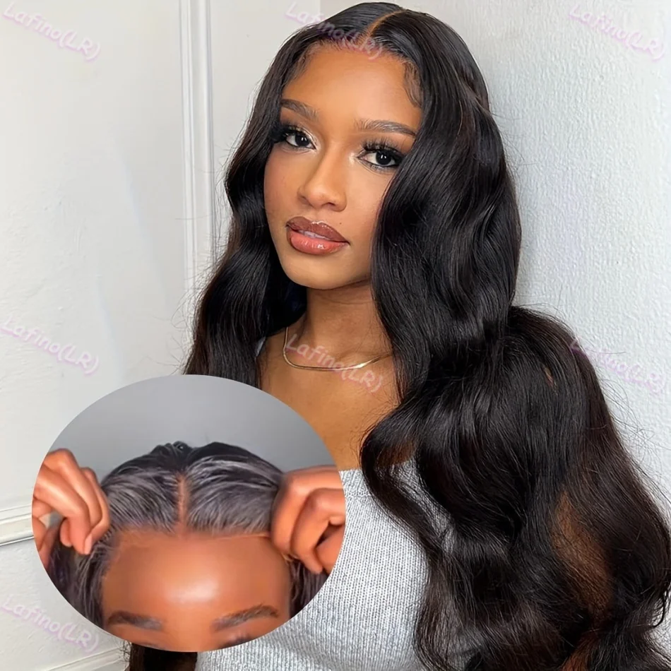 

Glueless Natural Wig 5x5 HD Lace Front Black Wig 100% Body Wave Human Hair Ready To Wear 40 Inch 200 Density Cheap Wig For Women