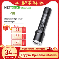 Nextorch P81 New upgraded high brightness torch 3000 Lumen, Tactical Flashlight , Rechargeable,  High Power Compact, Duty Patrol