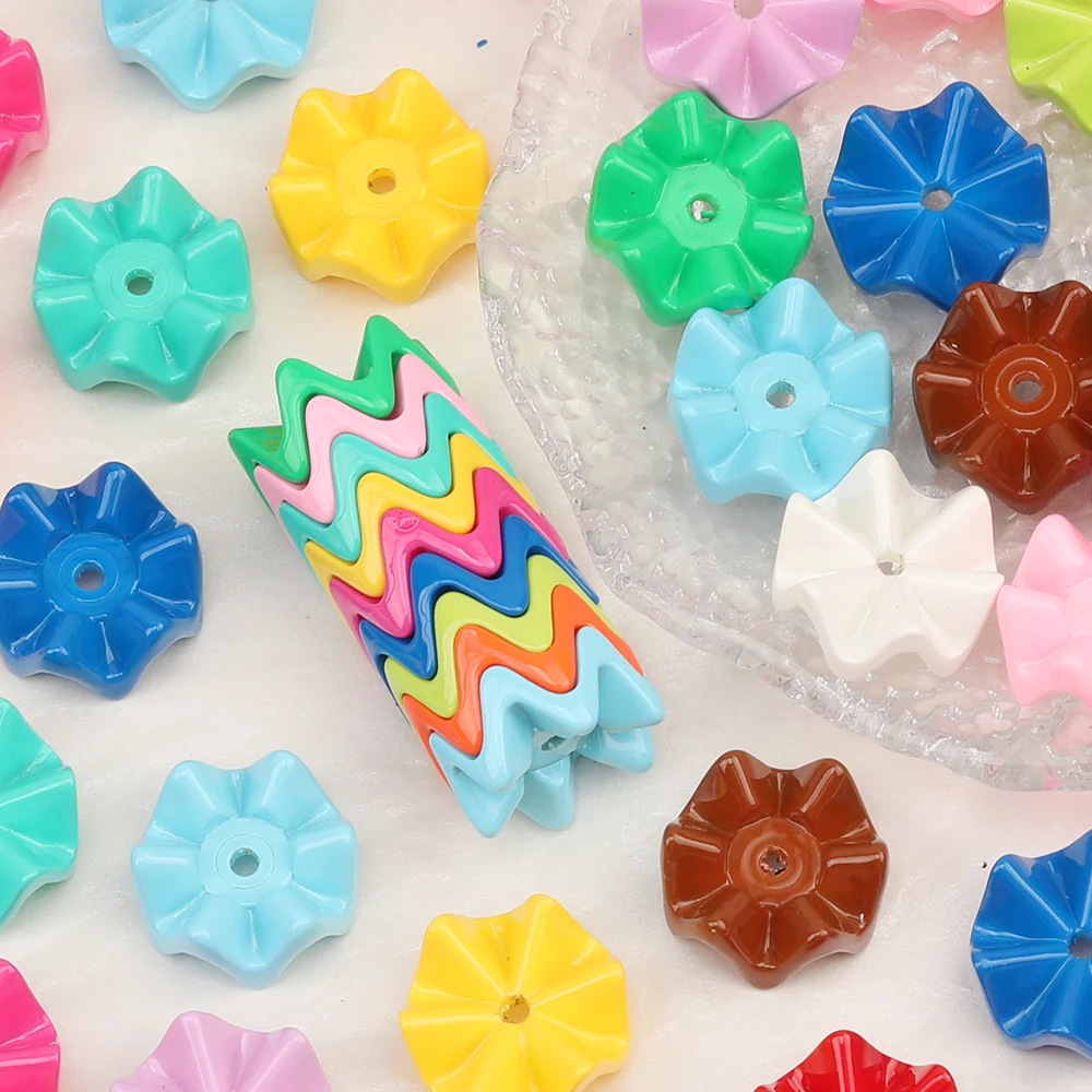 

Cordial Design 200Pcs 16*16MM Hand Made/DIY Beads Making/Paint Effect/Wave Shape/Jewelry Findings & Components/Acrylic Beads