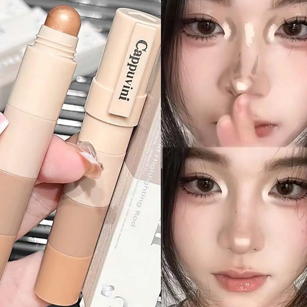 Cappuvini Contour & Highlight Stick, tige de surbrillance de contour crémeuse multi-ombrage pour le visage longue durée et facile à mélanger