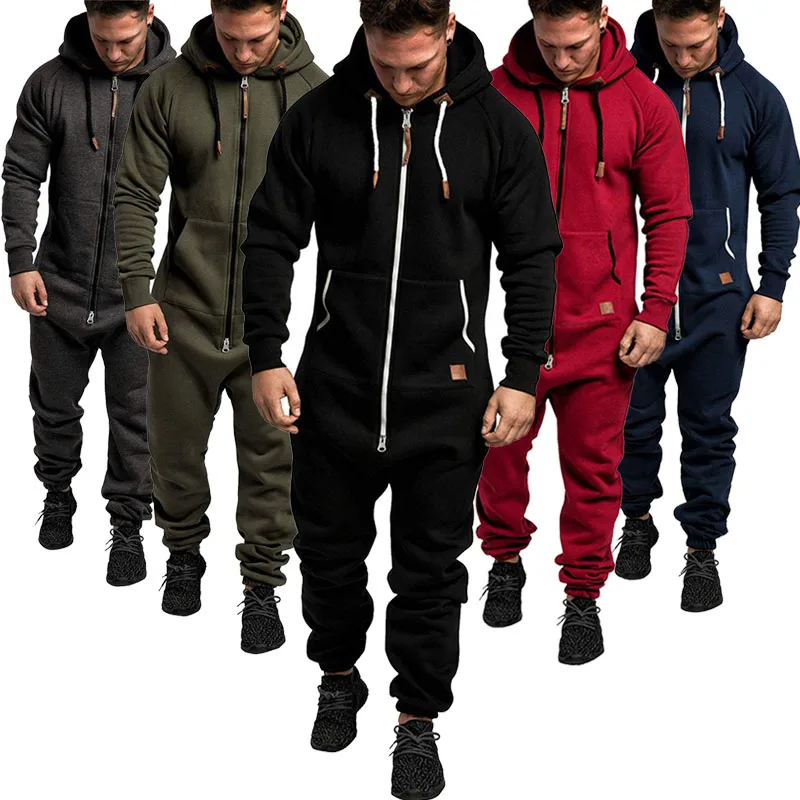 2022 spring new Autumn Winter Casual Flannel Onesies Hoodie Jumpsuit Pajama Men Jumpsuits Hoodie Zipper Sleepwear