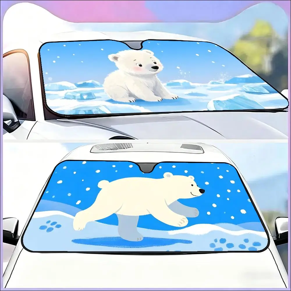 

P-Polar Bear-S Sun Visor Premium Car Windshield Sunshade, Heat Insulation & UV Protection Sun Visor, Ideal Auto Gift