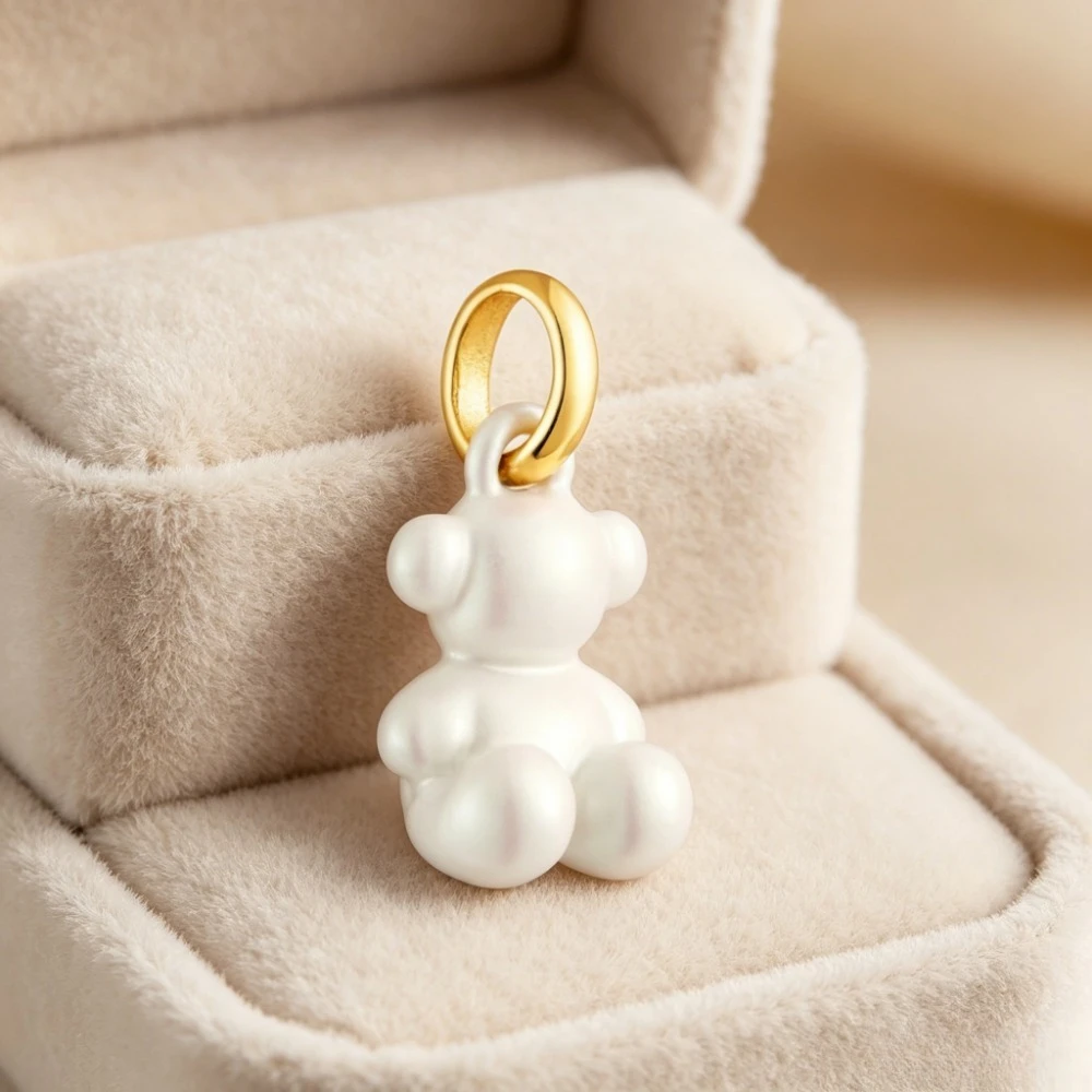 

2026 New S925 Silver Fashion Bear Pendant for Women, Original Boutique Accessories, 11mm Bear Pattern