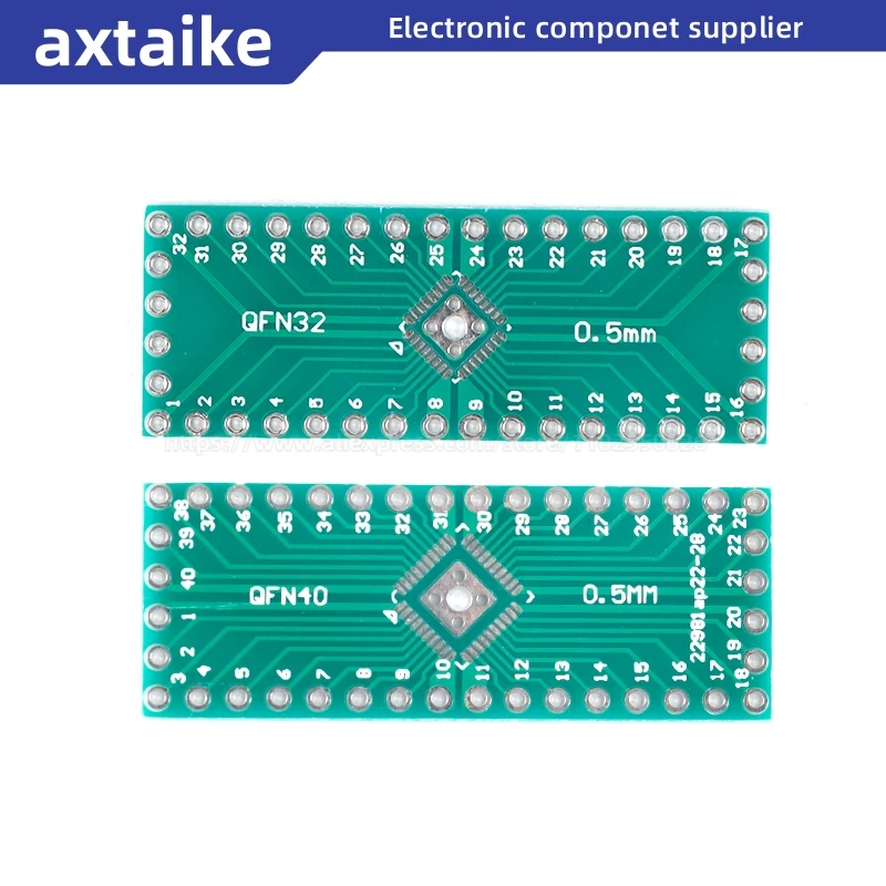 10PCS QFN32 QFN40 to DIP Transfer Board DIP Pin Board Pitch IC Adapter plate Conversion board 0.5MM QFN-32 QFN-40 QFN