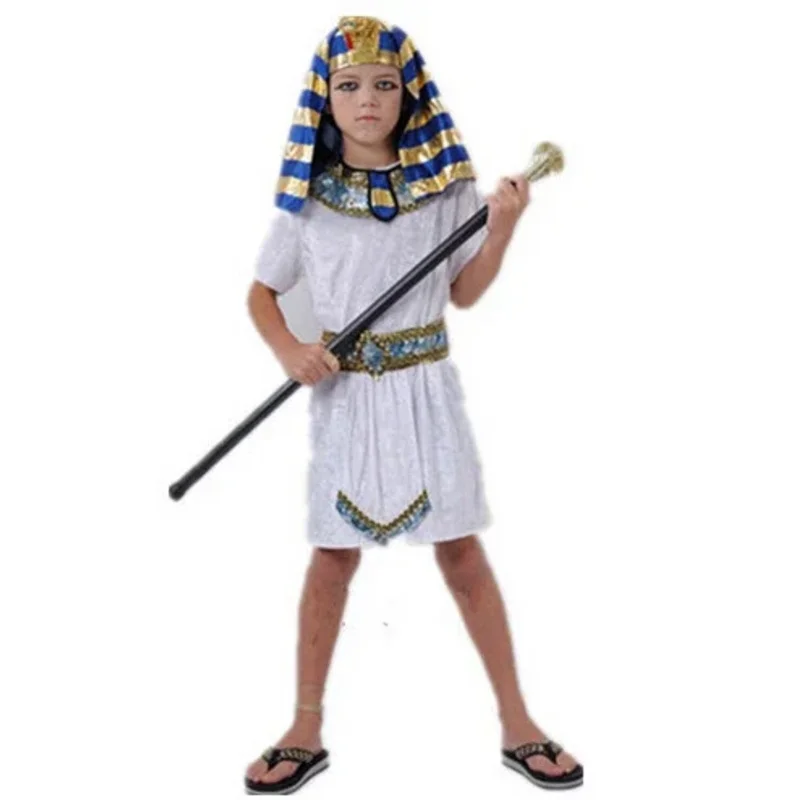 

Children White Egyptian Pharaoh Cleopatra Adult Costumes Cosplay Girl Costume Egypt Princess Prince Family Party Dress MTc;3.k'6