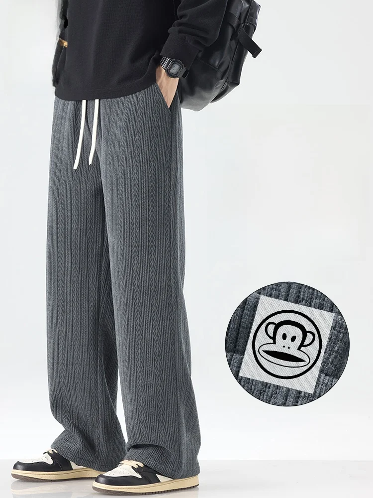 

Мужские повседневные брюки Paul Frank прямого кроя, свободные, осенние, с узором «пшеница», удобные, из полиэстера, молодежные, стильные