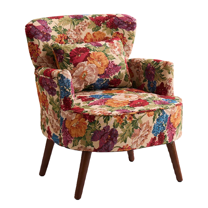 

Ancient style single sofa solid wood furniture living room bedroom leisure balcony chair