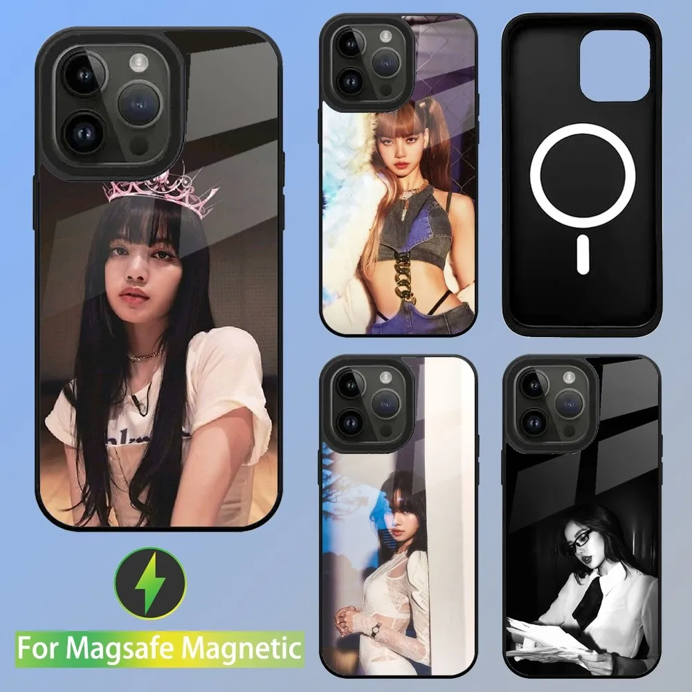 Kpop Singer L-Lisa Phone Case For iPhone 15,14,13,12,11,Plus,Pro,Max Mini Magsafe Magnetic Wireless Charging