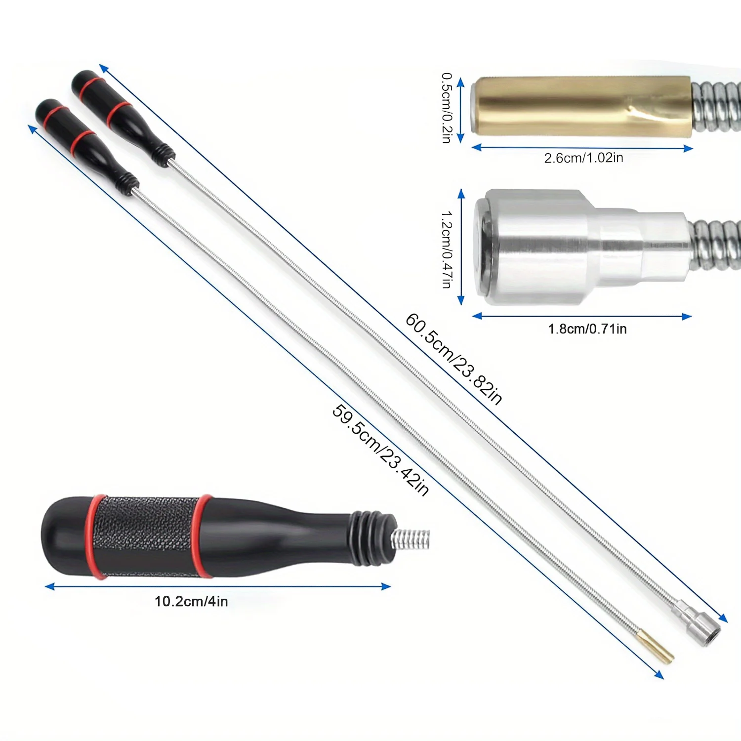 Flexible Magnetic Pickup Tool Bendable Snake Pickup Bendable Suction Bar for Locate Falling Objects Reach Sink Drains Pick Up