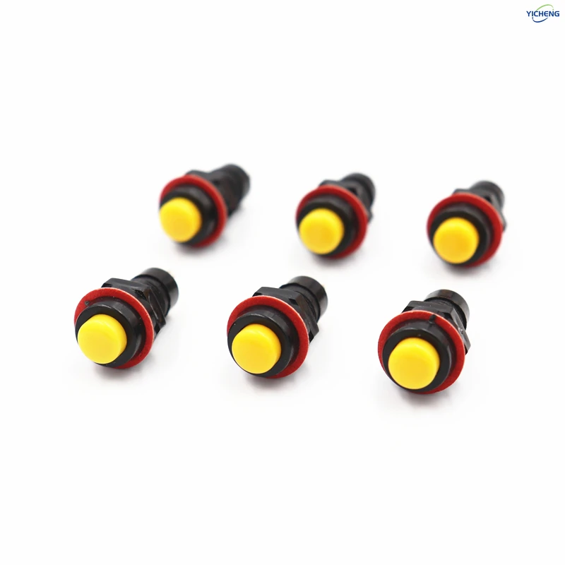 12pcs 10mm Push Button Switch Momentary / Self Locking Button Switch miniature,Welded 150mm cable,select,customizable length