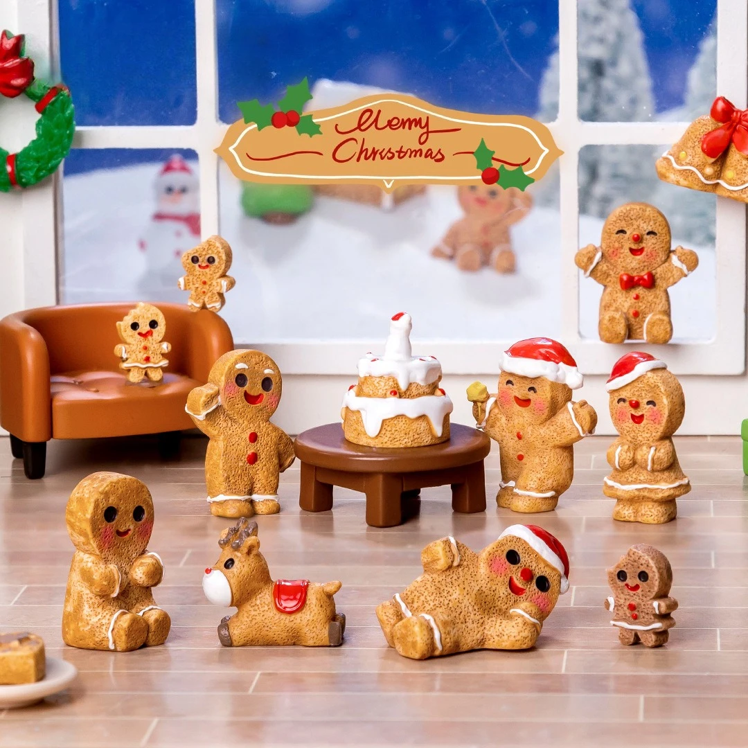 

Christmas Gingerbread Man Figurines, DIY Miniature Decor for Festive Scenes