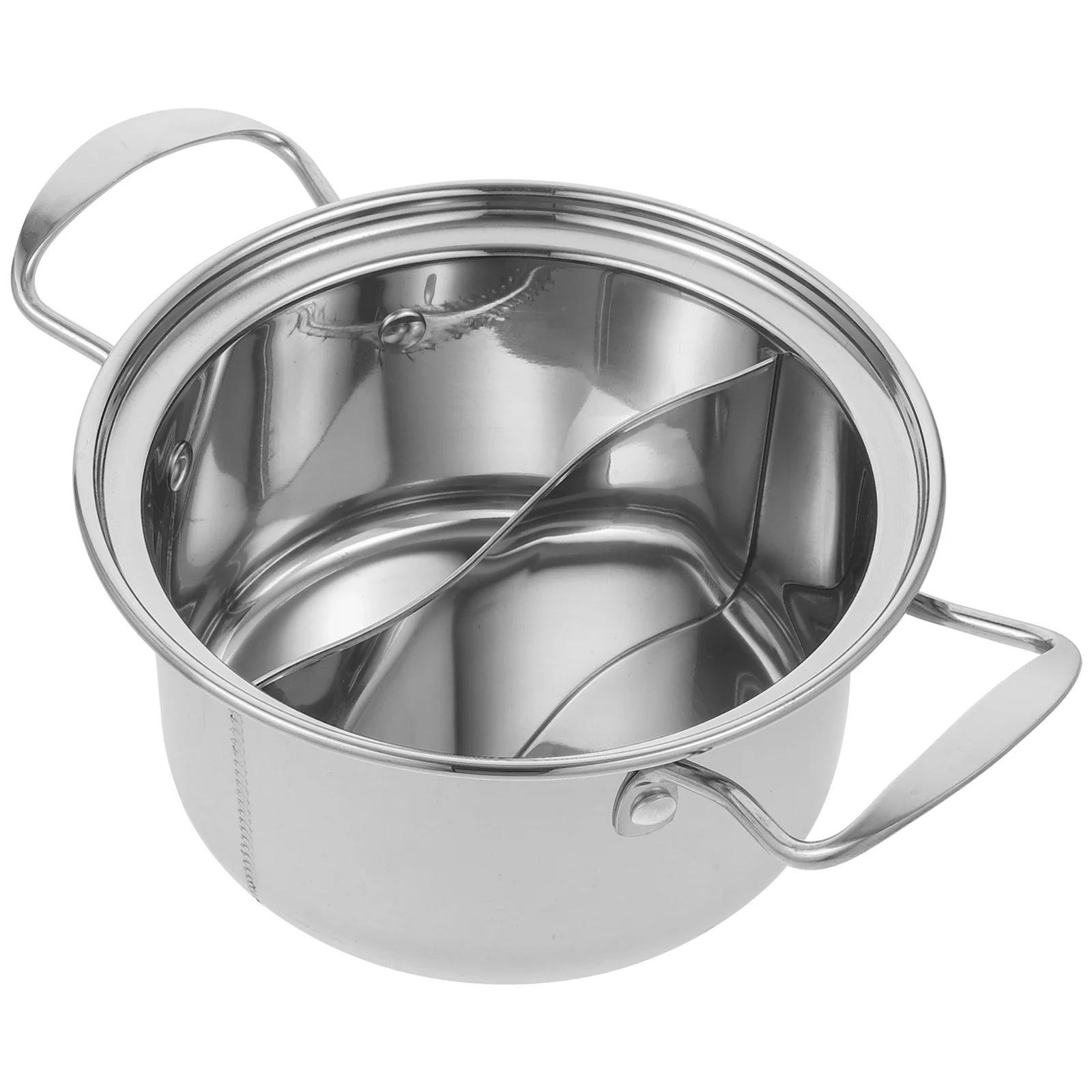 

1pc Small Soup Pot Stainless Steel Double Handle For Kitchen Ramen Noodle Spaghetti Shabu Hotpot Stew Milk Stockpot Cooking