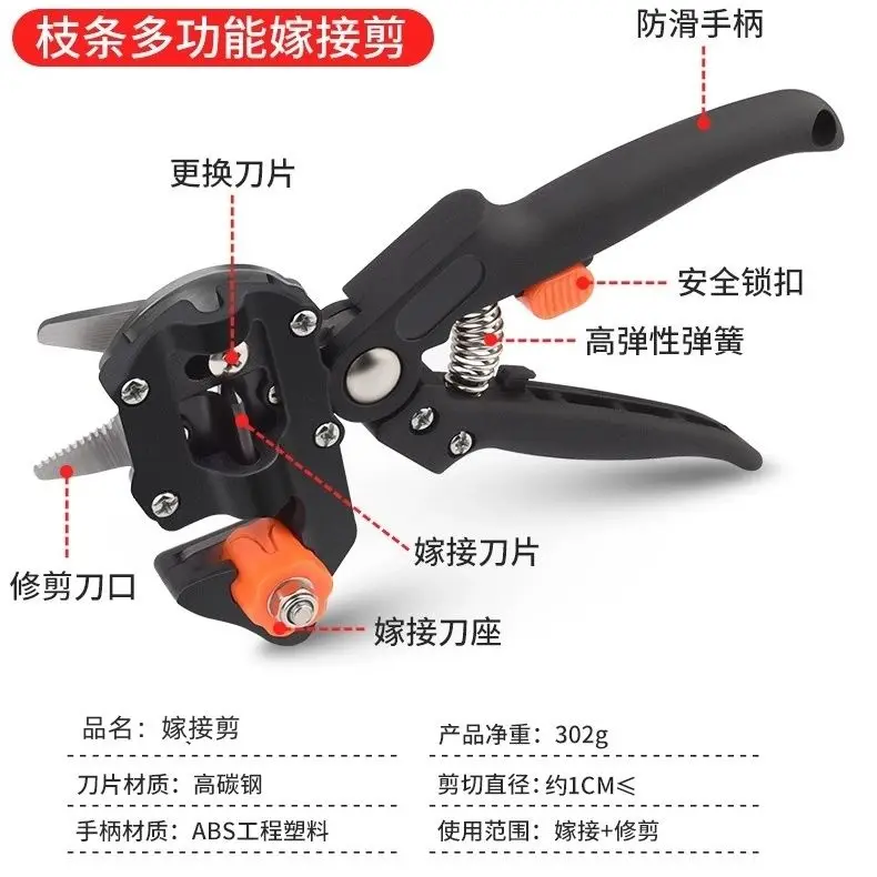 Multifunctional grafting machine, seedling and fruit tree grafting tool, pruning and grafting machine, grafting device